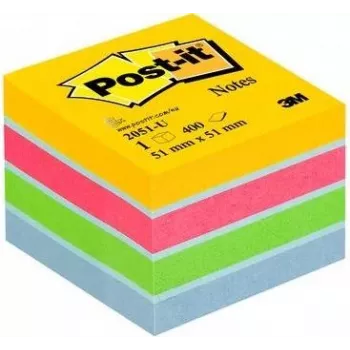 Post-It 2051-U kleepmärkmikud ruudukujulised sinine - roheline - roosa - kollane (2051-U)