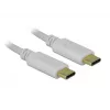 Delock - USB-C / toitekaabel - 24-kontaktiline USB-C (M) kuni 24-kontaktiline USB-C (M) - 5 A - 15cm - USB-toiteallikas (100 W), toetab Power Delivery 2,0 - Valge (85357)