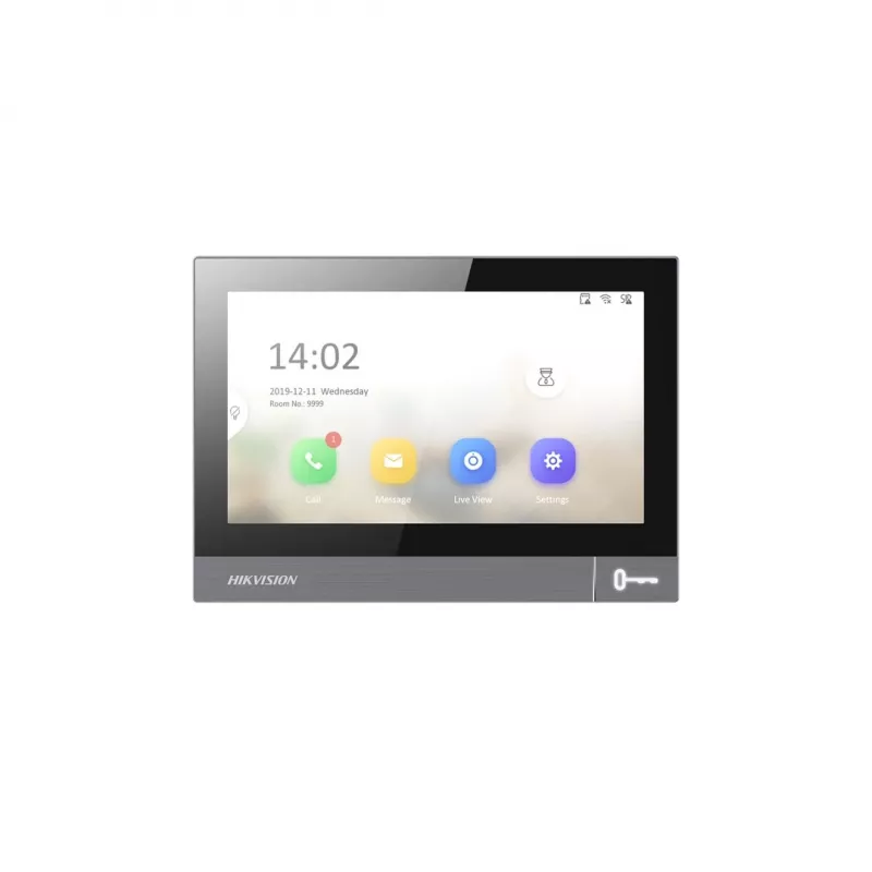 Video intercom indoor unit Hikvision DS-KH8381-WTE1 7 inch 1024x600, PoE, Wi‑Fi, MicroSD