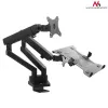 Monitor and Laptop Dual Desk Mount MACLEAN MC-813 for 17–32 inch screens, VESA 75x75/100x100