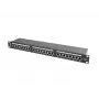 Patch panel 1U LANBERG PPS6-1024-B, 24 pordiga Cat6, metallist, must, 442×114,5×44,5 mm