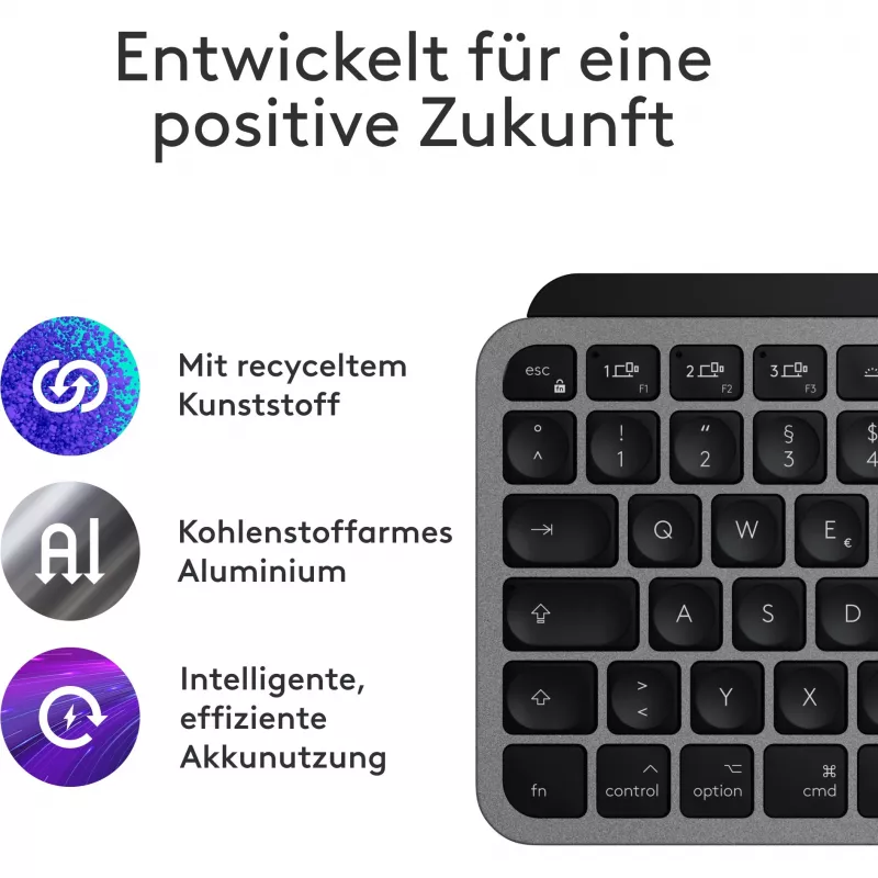 Klaviatuur Logitech MX Keys Mini For Mac QWERTZ Saksa Must Hall