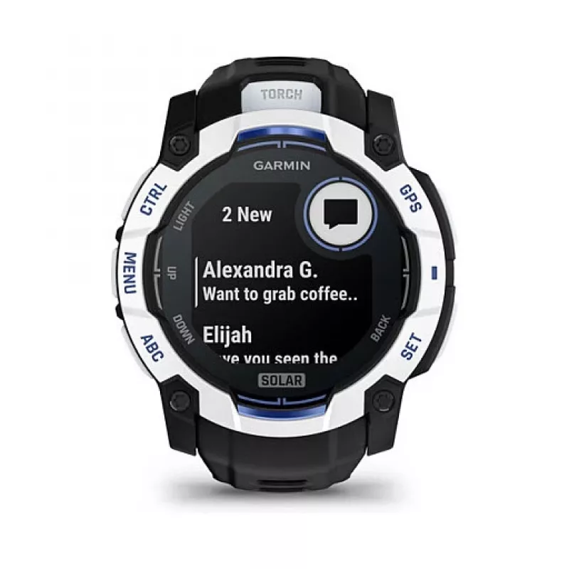 Nutikell GARMIN Instinct 3.05 cm (1.2 tolli) AMOLED 45 mm 390x390 px Puutetundlik ekraan Must Valge GPS 4 GB 53 g Silikoonrihm