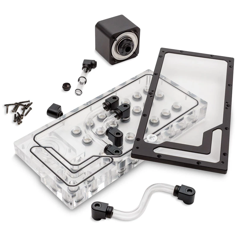 Pumba jaotusplaat EK Water Blocks EK-QuantumX Loophole D5 PWM must pleksiklaas