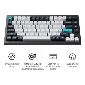 Mehaaniline klaviatuur Keychron Q1 Max 75% Banana lülititega, Carbon Black