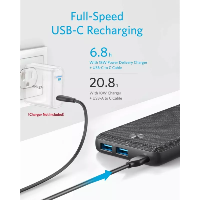 AKUPANK USB 20000MAH MUST/A1365G11 ANKER