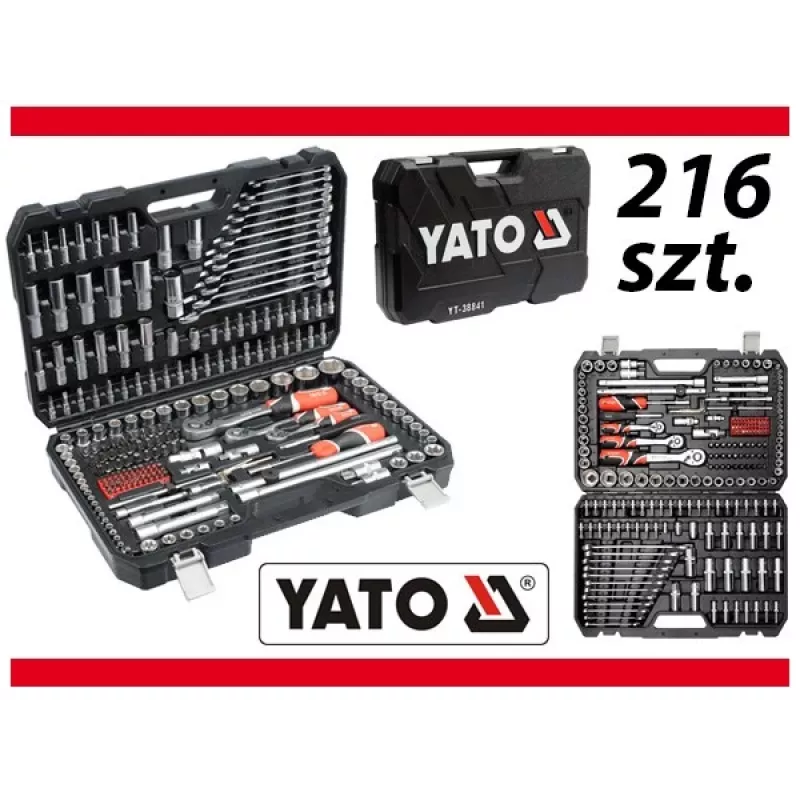 YATO YT-38841 1/4, 3/8, 1/2 Pistikupesa võtmekomplekt