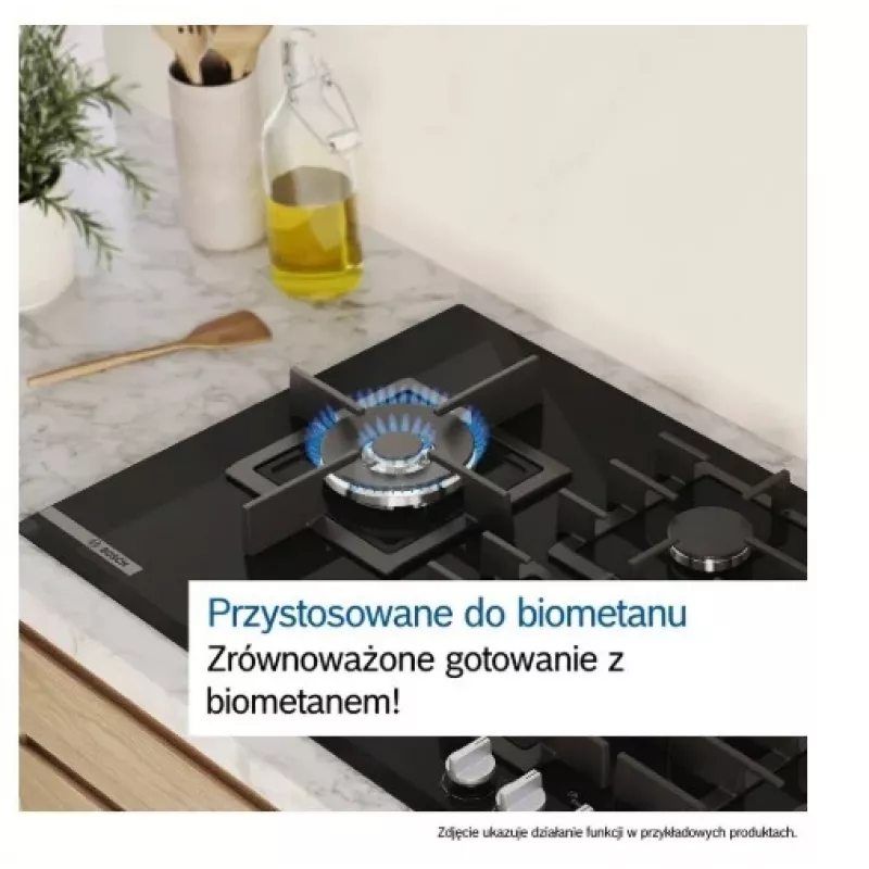 Sisseehitatud gaasipliit Bosch PPP6A2I40, 4 tsooni, malmist restid, must, 590×520×54 mm, pöördnupu juhtimine