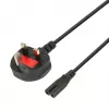 Toitekaabel IBOX Euro 2-pin 1.8 m UK pistikuga VDE, IEC C7, must, vaskjuht