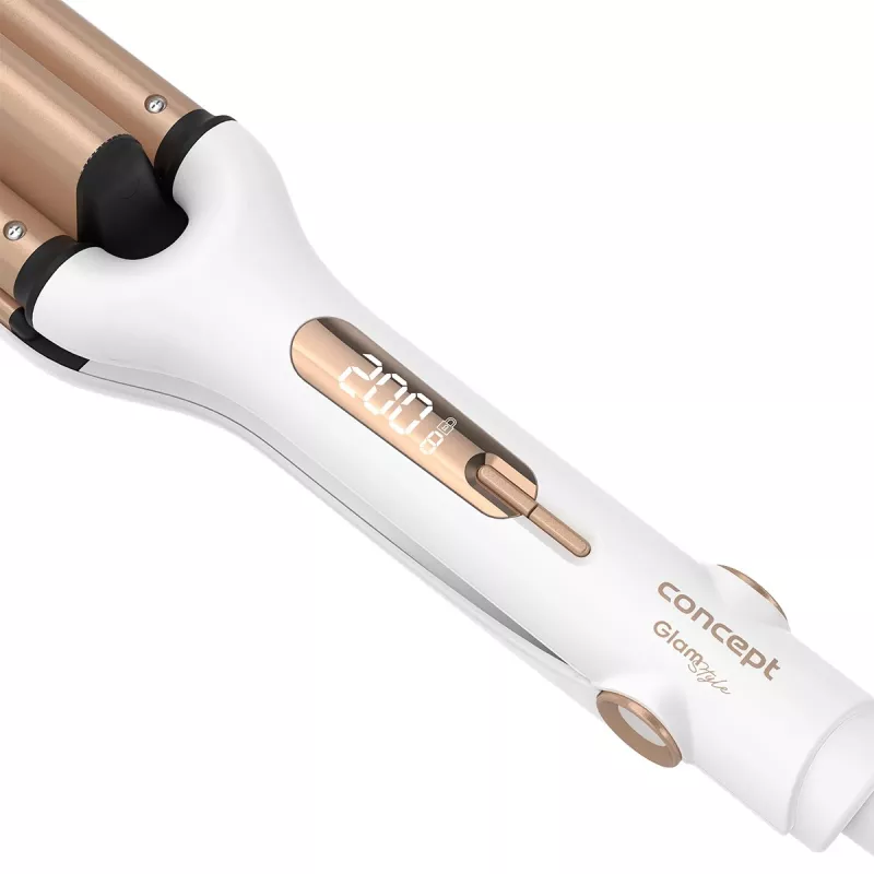 Juuksekrunnija Concept GLAM Style KT2140 — 100 W, 120–200°C, 9 kuumustaset, 1,8 m pöörlev juhe, kuldne