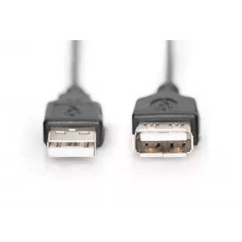 Digitus ASSMANN - USB-pikenduskaabel - USB (W) USB-le (W) - 1,8 m (USB/USB 2.0) - Vormitud - Must (AK-300200-018-S)