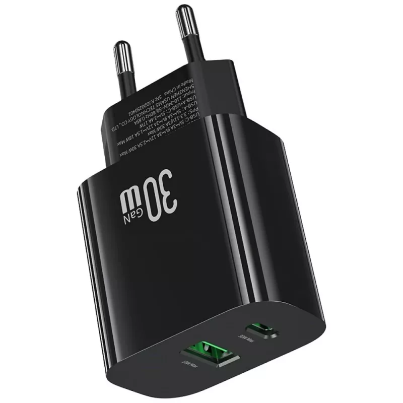 USAMS laadija USA001631 30 W, 1x USB-C ja 1x USB-A kiirlaadimine