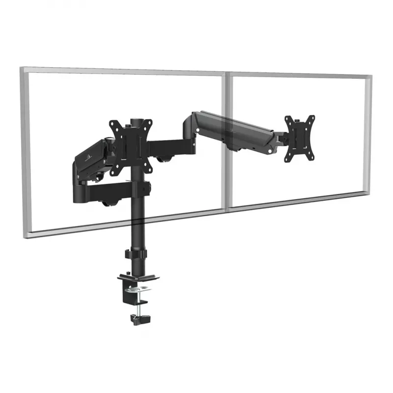 Maclean 2 monitori alus, gaasvedru, 17-32, 2-10kg, must, MC-136
