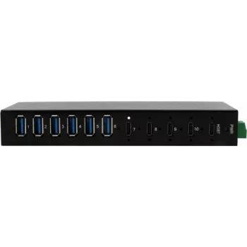 USB-jaotur Exsys EX-12290HMS — 10-pordiline USB 3.2 Gen 2x1 4× USB-C ja 6× USB-A-ga