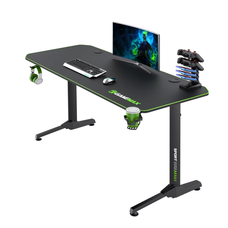 Laud GameMax D140-CARBON — mängu-/kontorilaud, netokaal 20,5 kg, mõõtmed 125×795×682 mm