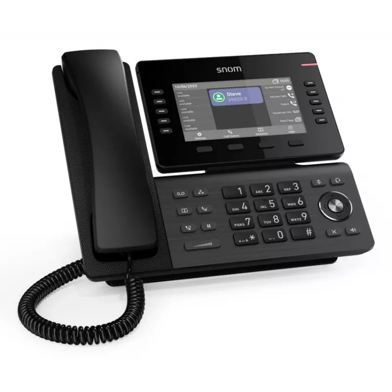 IP-telefon Snom D815WB Must — 5-tolline IPS-ekraan, Gigabit Ethernet, Wi‑Fi 802.11n/ac, PoE, Bluetooth