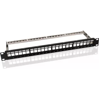 helos Modulaarne Rack Keystone Patchpaneel 19 tolli 1U 24 pordiga, must