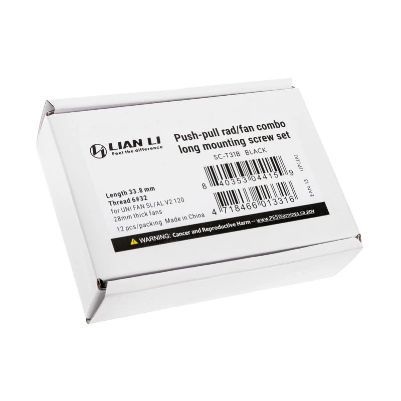 Kruvi Lian Li SC-T31B — 12 paigalduskruvi komplekt arvutikomponentidele