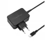Mobiilseadme laadija QOLTEC 51024 — Universaalne vahelduvvoolu siselaadija, 65W PD, 20V/3,25A, 1,2m kaabel, must