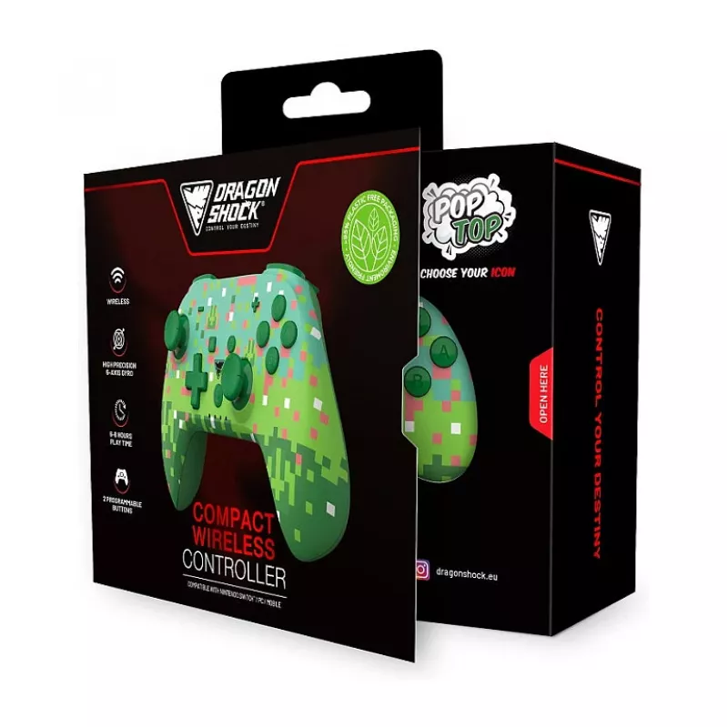 Dragonshock Controller Poptop Wireless Cubes roheline lüliti