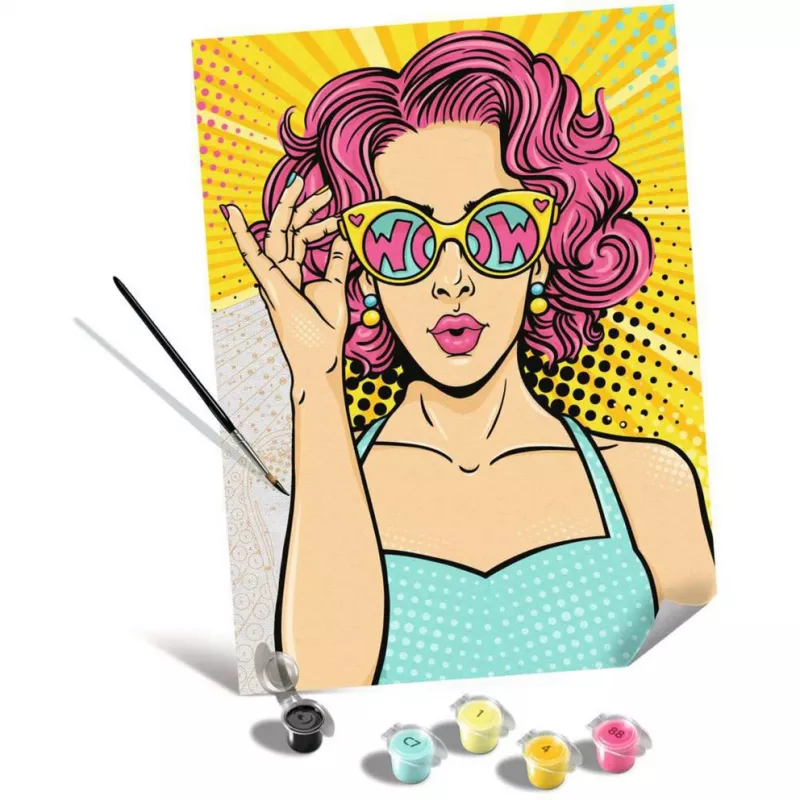 Ravensburger maalimiskomplekt CreArt ART Collection Canvas Edition — Lady in Pink (PopArt)
