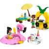 Ehitusmänguasi LEGO Friends komplekt 42658 basseinipidu ükssarviku ja flamingoga, tegelased ja tarvikud