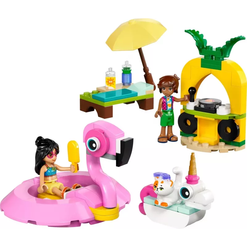 Ehitusmänguasi LEGO Friends komplekt 42658 basseinipidu ükssarviku ja flamingoga, tegelased ja tarvikud