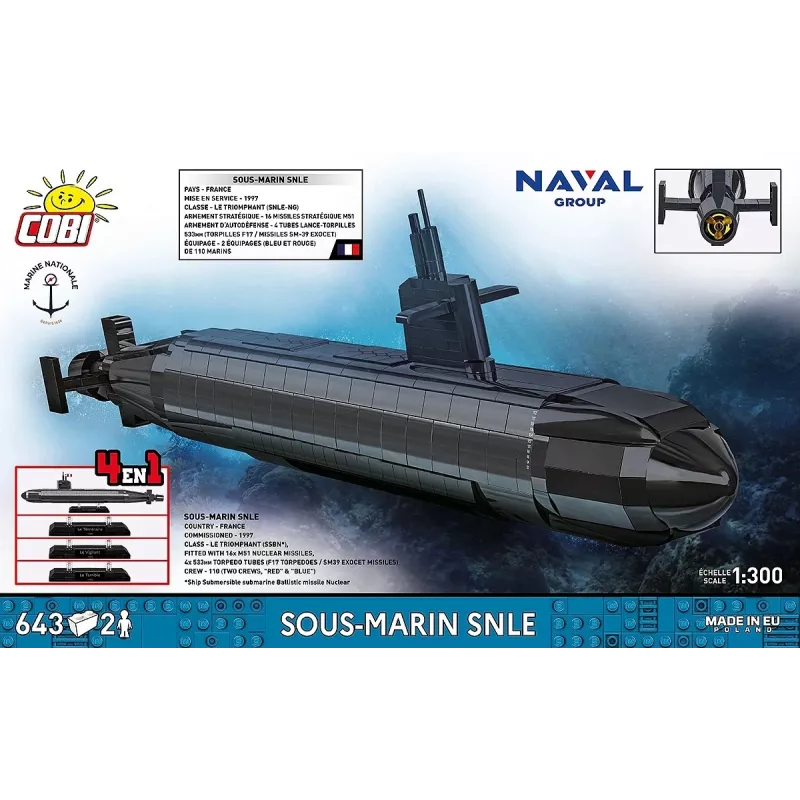 Cobi Blocks Sous-Marin SNLE ehituskomplekt — 643 tükki