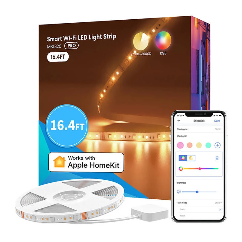 LED-valgusriba Meross MSL320CPHK 5 m RGBWW Wi‑Fi, adresseeritav RGB + soe valge