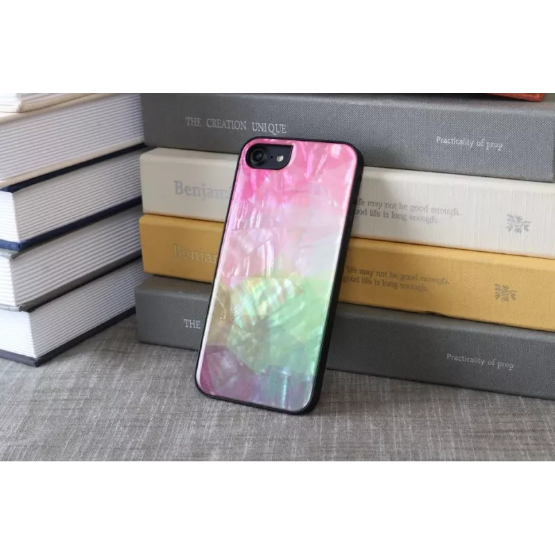 Kaitseümbris iKins Apple iPhone 8/7 jaoks vesilille mustriga, must
