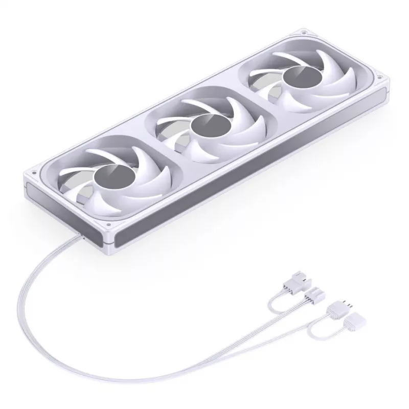 360mm ARGB PWM radiaatori ventilaatorikomplekt Jonsbo ZB-360 valge — 3x120mm PWM ARGB ventilaatorit vedelikjahutusradiaatoritele