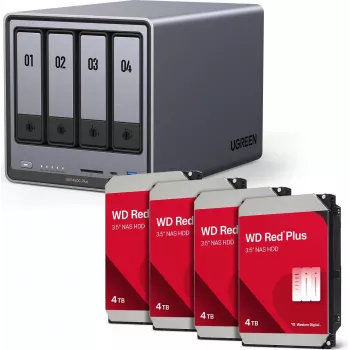NAS-korpus UGREEN NASync DXP4800 Plus koos Western Digital sisemiste HDD-dega 16 TB (4 x 4 TB)