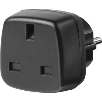Reisiadapter Ühendkuningriigi/maandatud pistik, pistikupesa adapter must
