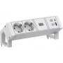 Bachmann DESK2 ALU Valge 937.4022xCEE7/3 1xUSB A/C 22W 0 2m GST18