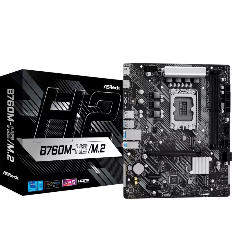 ASRock B760M-H2/M.2 DDR5 LGA1700 Micro-ATX emaplaat