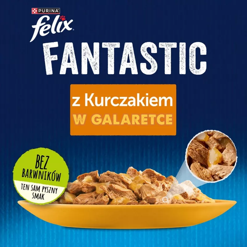 Niiske kassitoit Felix PURINA kotike 85 g — kanamaitseline, täiskasvanud kassidele, 82% niiskust, 11,5% valku