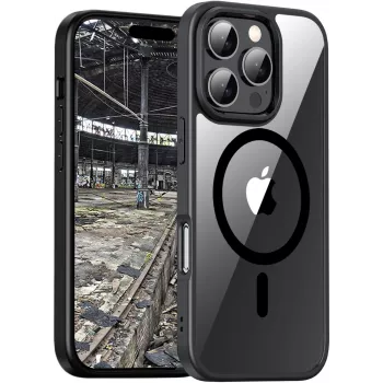 Kaitsev BackCase jt berlin Hybrid MagSafe Apple iPhone 16 Pro Max jaoks — must läbipaistev