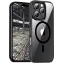 Kaitsev BackCase jt berlin Hybrid MagSafe Apple iPhone 16 Pro Max jaoks — must läbipaistev