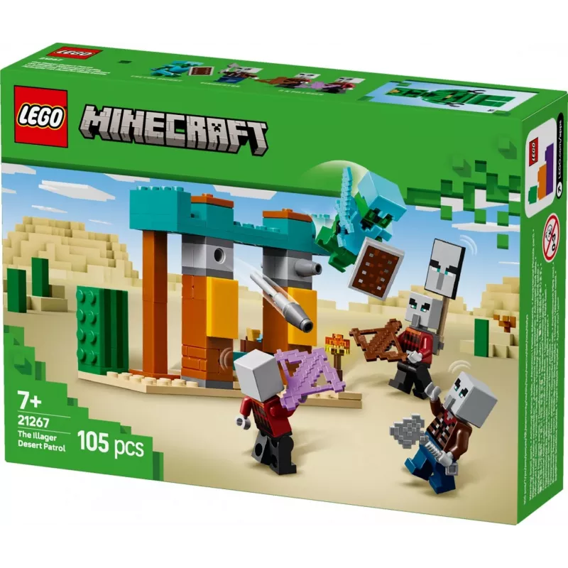 LEGO ehituskomplekt The Illager Desert Patrol 21267 – Minecraft mängukomplekt, 105 detaili, 4 minifiguuri, 80×60×110 mm