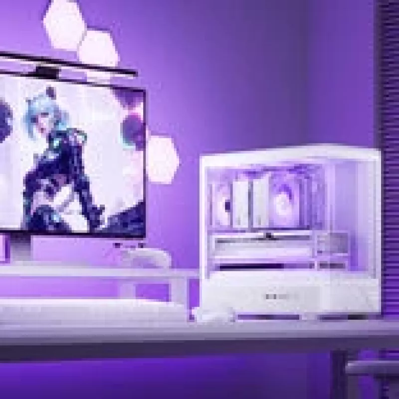 Jonsbo D200 valge mATX mid-torn korpus karastatud klaasi ja Mini Temp ekraaniga