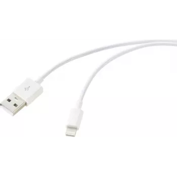 Renkforce USB-kaabel USB 2.0 USB-A-pistik, Apple Lightning-pistik 1.00 m Valge RF-6857548 (RF-6857548)