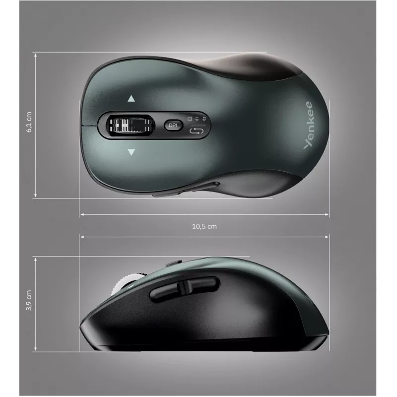 Juhtmega ergonoomiline arvutihiir YENKEE YMS2010BK — kompaktne disain, juhtmega ühendus