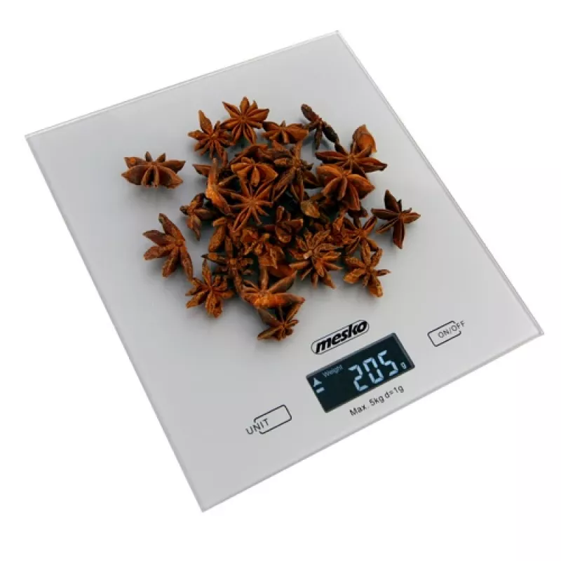 Mesko | Köögikaal | MS 3145 | Maksimaalne kaal (mahutavus) 5 kg | Jaotustäpsus 1 g | Ekraani tüüp LCD | Hõbedane