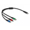 DELOCKi USB-laadimiskaabel 3-in-1 USB-C / Lightning / Micro-USB 30 cm