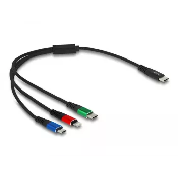 DELOCKi USB-laadimiskaabel 3-in-1 USB-C / Lightning / Micro-USB 30 cm