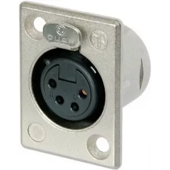 Neutrik NTR-NC4FP1 - -30 - 80 °C - Must - Hõbedane - UL 94 HB - IEC 61076-2-103 - IP 40 - IEC 68-2-20 (NC4FP1)
