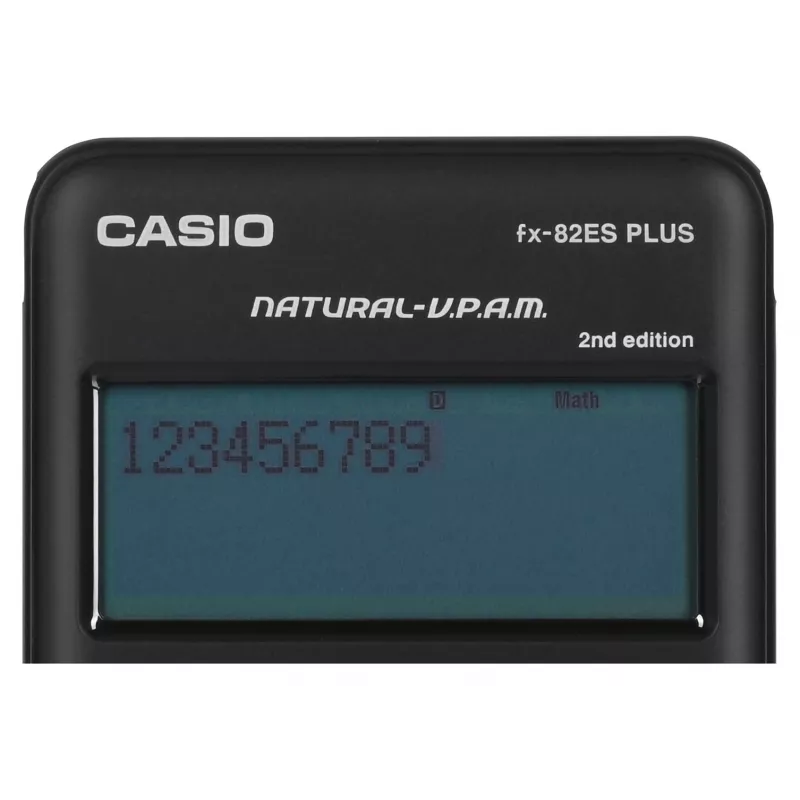 Teaduslik kalkulaator CASIO FX-82ES PLUS-2 taskuformaadis — 252 funktsiooni, punktmaatriksiga 12-kohaline ekraan, patareitoide (AAA), must