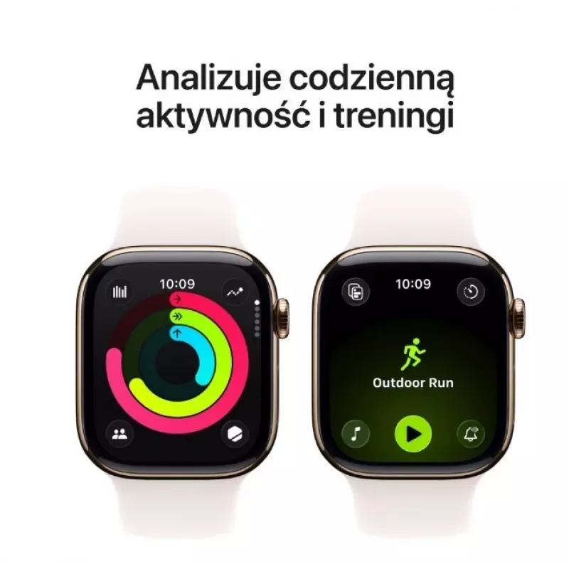Nutikell Apple Watch Series 11 GPS + Cellular 42mm kuldne titaankorpus, helepunane sportrihm M/L