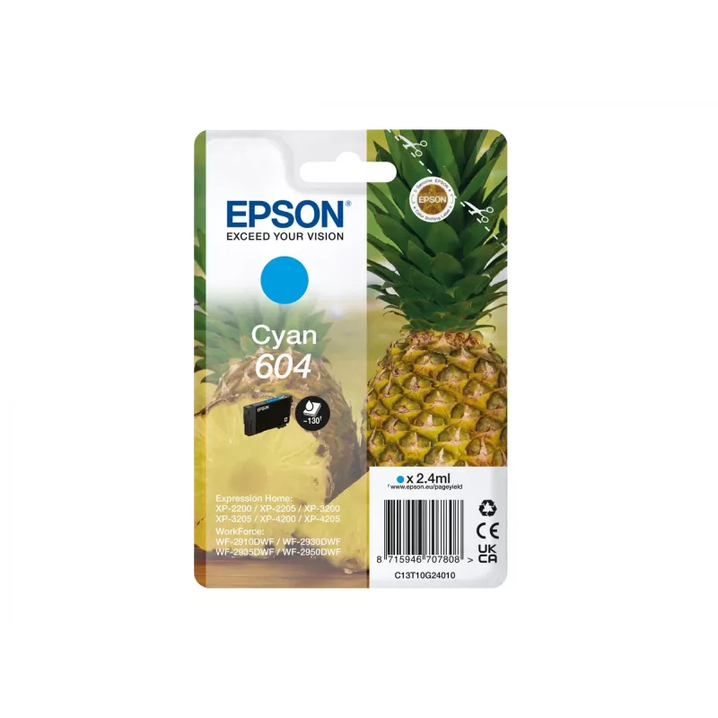 Epson 604 tindikassett 1 tk Originaal Standardmahuga Tsüaan