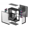 PC korpus DeepCool CG580 4F Midi Tower — ATX/ITX/MicroATX, karastatud klaas, 3×120mm+1×120mm ventilaatorid, 2×3.5-tolline ja 2×2.5-tolline, USB-A×2 USB-C×1, must